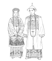 A coloring page of chinese clothing